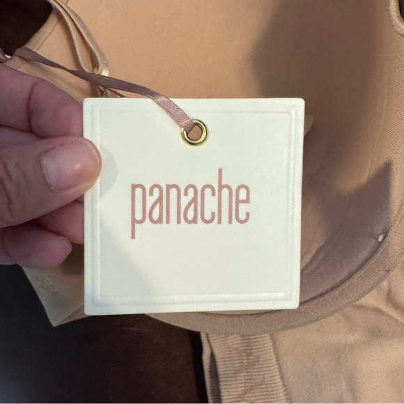 Panache Porcelain Elan  Plunge Bra nude tan underwire sz 32G NWT - Picture 5 of 7